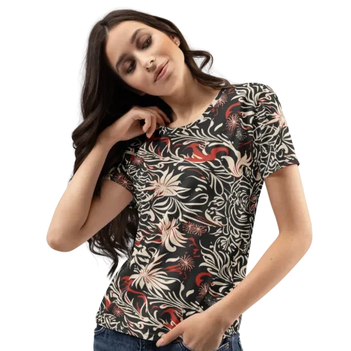 Crimson Herbarium on a Women's Crew Neck T-Shirt