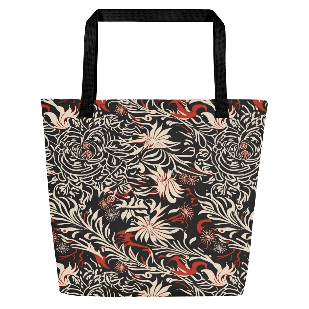 Crimson Herbarium on Large Tote Bag W/ Pocket — Front