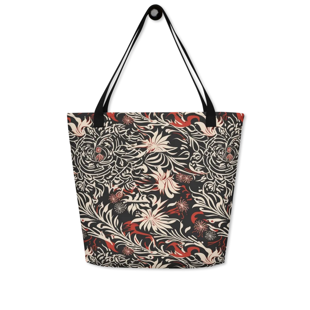 Crimson Herbarium on Large Tote Bag W/ Pocket — Front