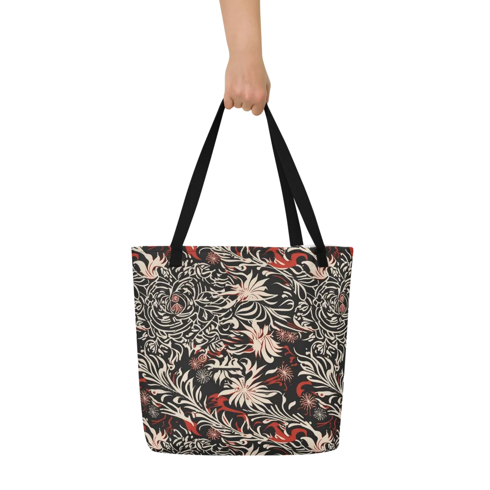 Crimson Herbarium on Large Tote Bag W/ Pocket — Front