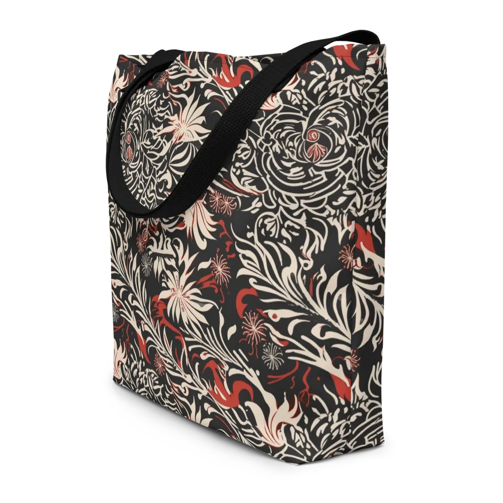 Crimson Herbarium on Large Tote Bag W/ Pocket — Front