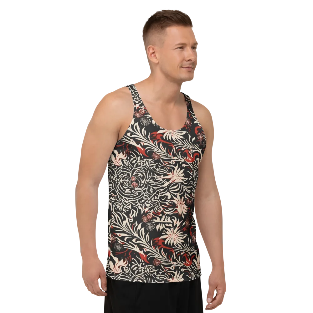 Crimson Herbarium on Men's Tank Top — Right Front