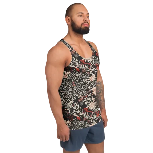 Crimson Herbarium on a Men's Tank Top