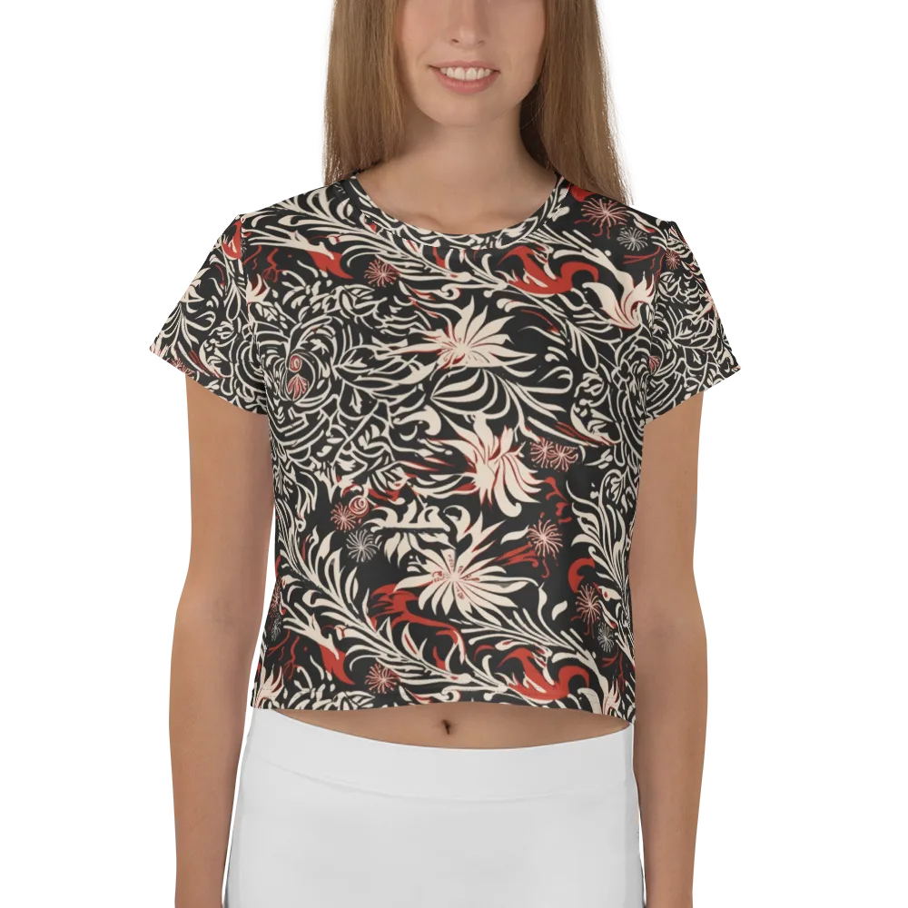 Crimson Herbarium on Crop Tee — Front