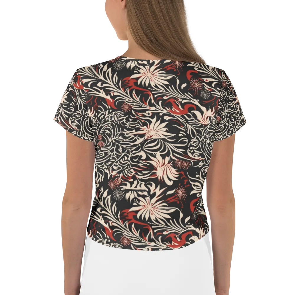 Crimson Herbarium on Crop Tee — Back
