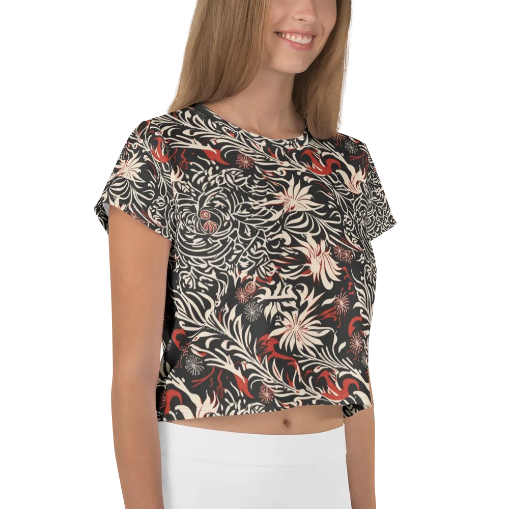 Crimson Herbarium on Crop Tee — Right