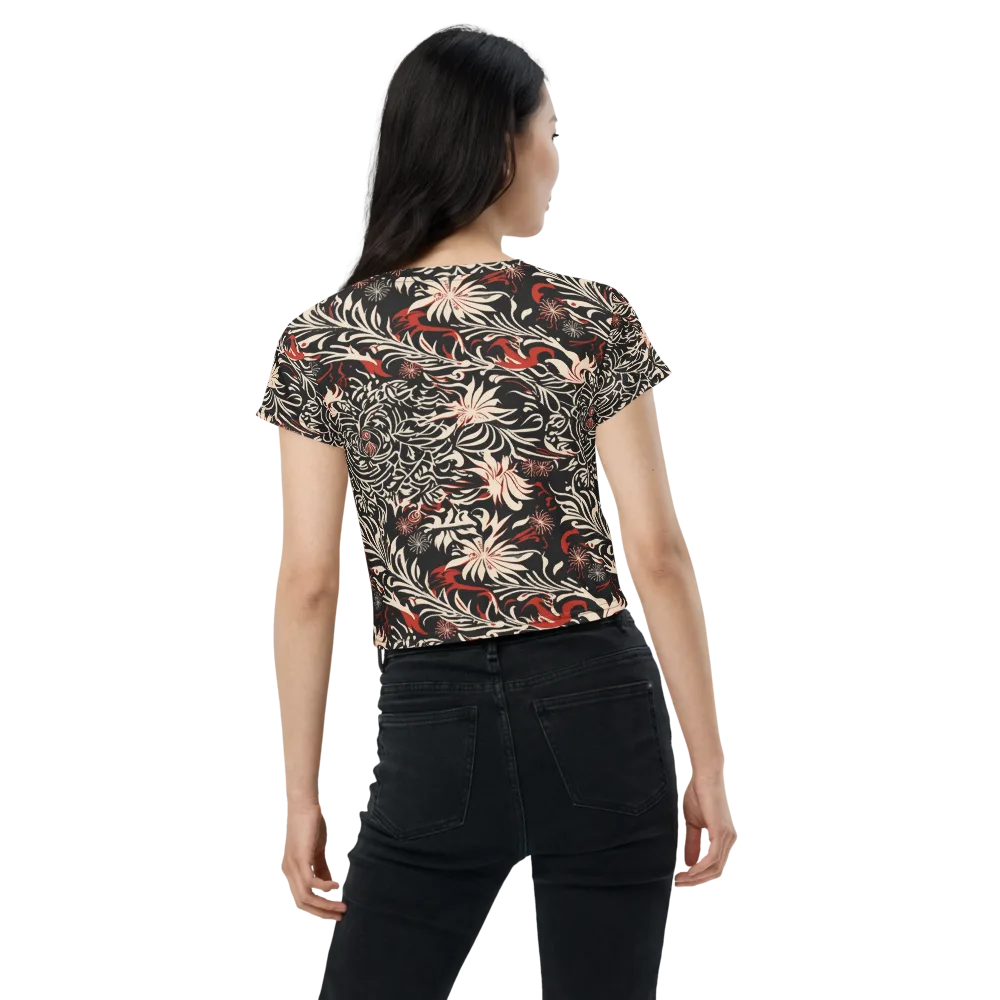 Crimson Herbarium on Crop Tee — Back