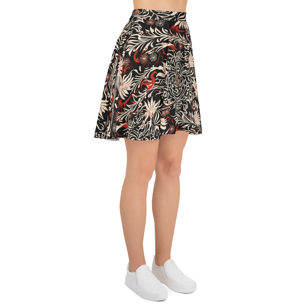 Crimson Herbarium on Skater Skirt — Right
