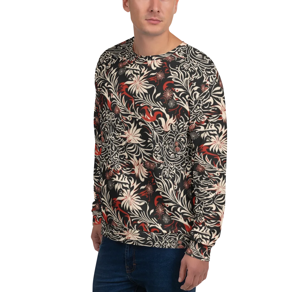 Crimson Herbarium on Sweatshirt — Left Front