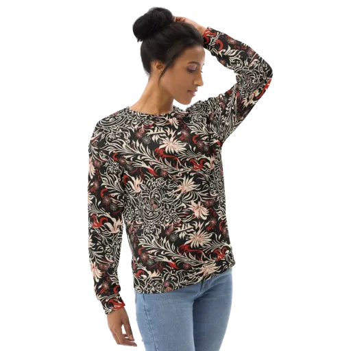 Crimson Herbarium on a Sweatshirt