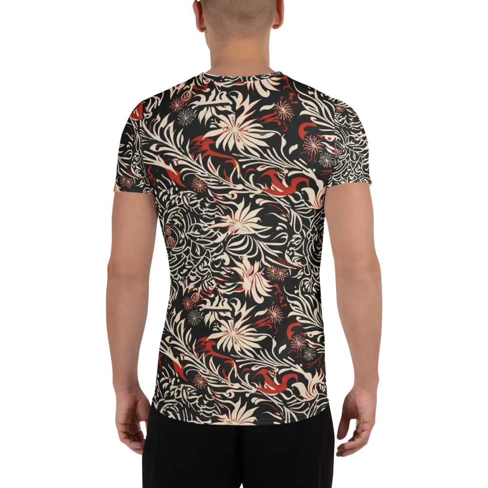 Crimson Herbarium on Men's Athletic T-Shirt — Back
