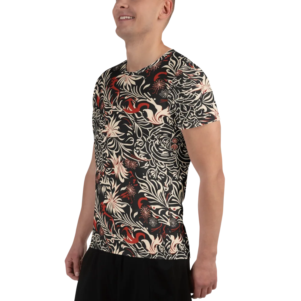 Crimson Herbarium on Men's Athletic T-Shirt — Left