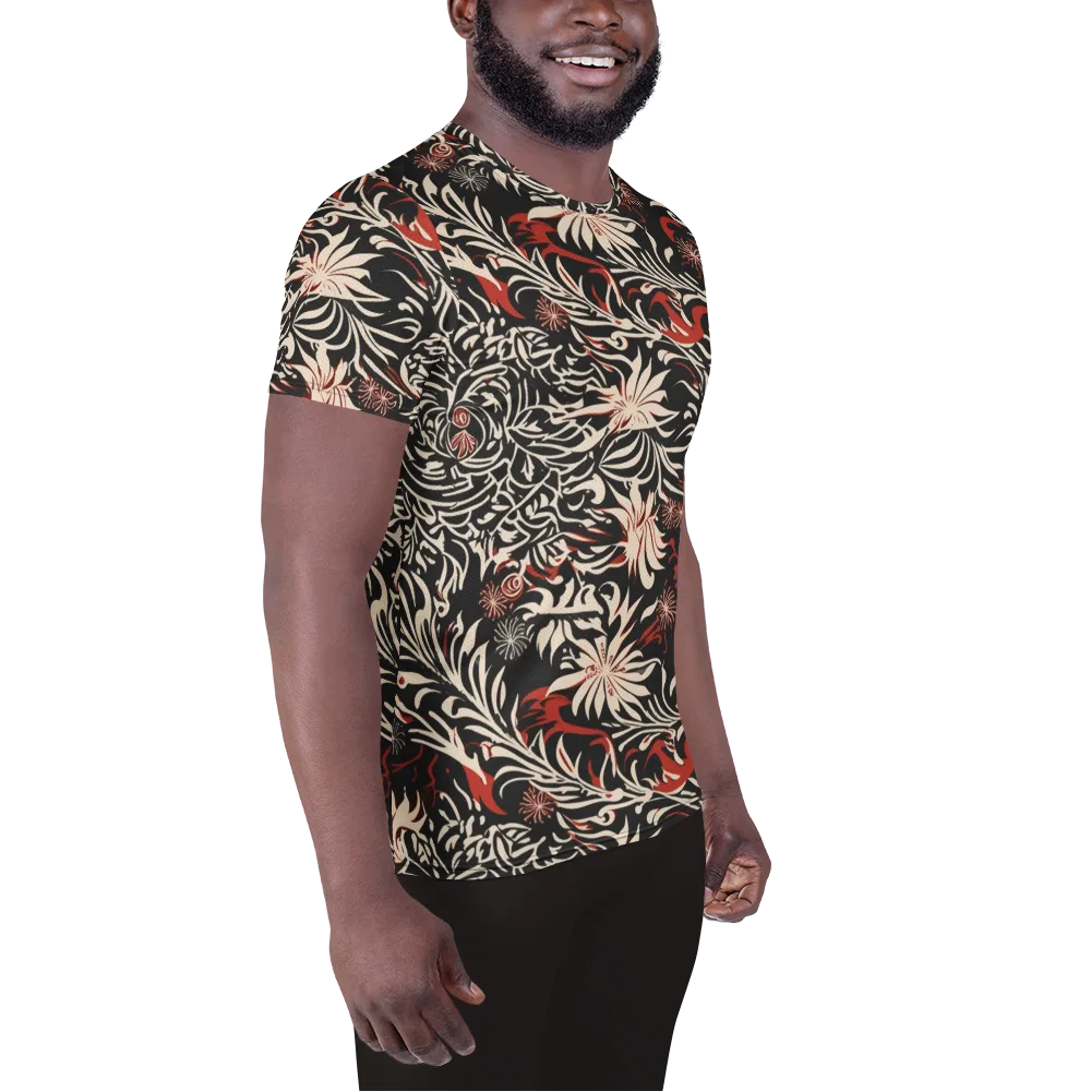 Crimson Herbarium on Men's Athletic T-Shirt — Right