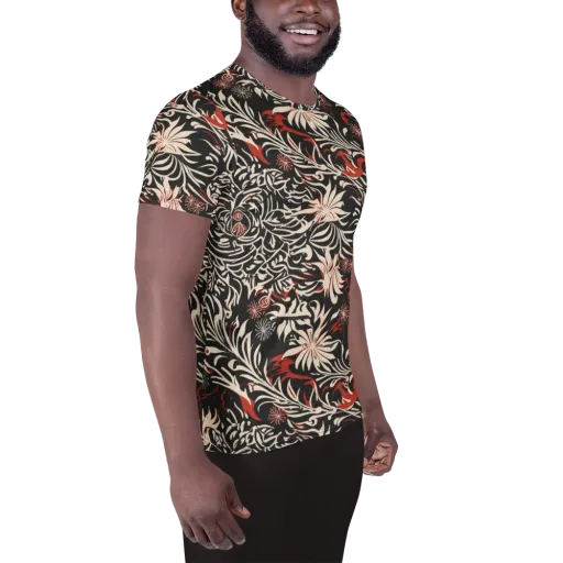 Crimson Herbarium on a Men's Athletic T-Shirt