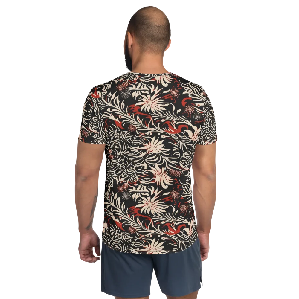 Crimson Herbarium on Men's Athletic T-Shirt — Back