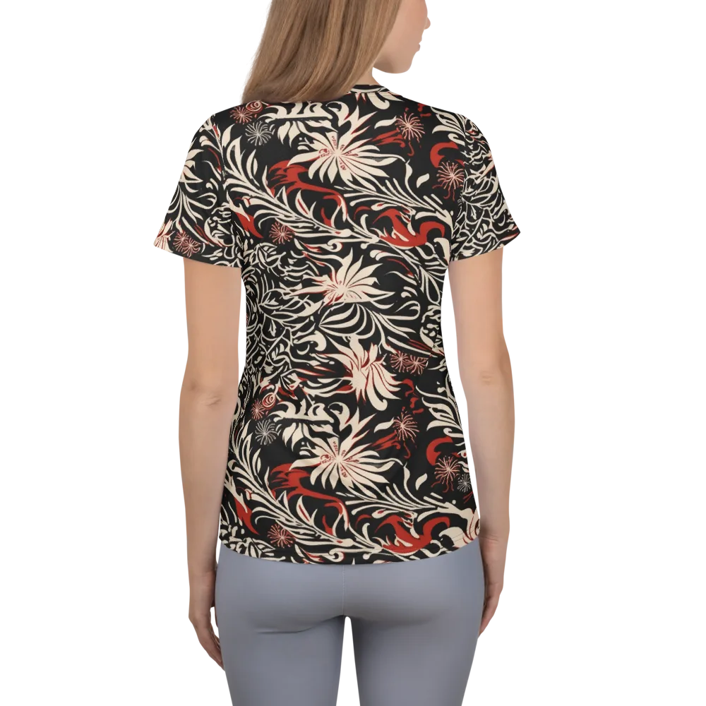 Crimson Herbarium on Women's Athletic T-Shirt — Back