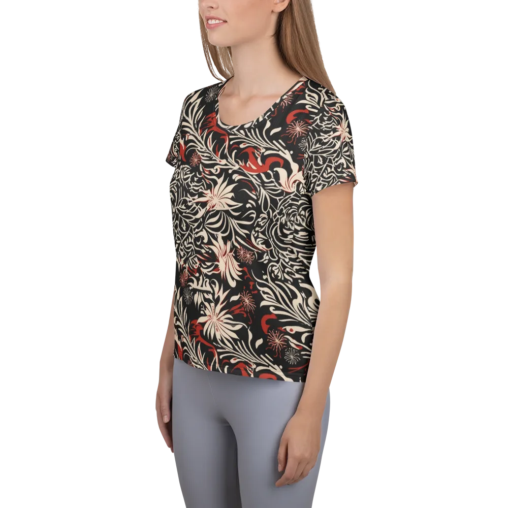 Crimson Herbarium on Women's Athletic T-Shirt — Left