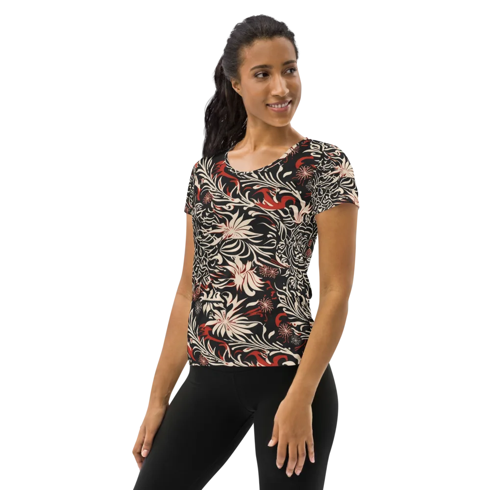 Crimson Herbarium on Women's Athletic T-Shirt — Left
