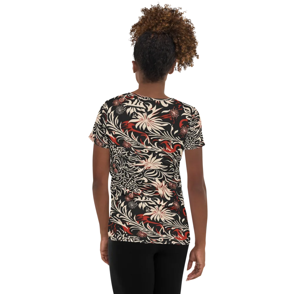 Crimson Herbarium on Women's Athletic T-Shirt — Back