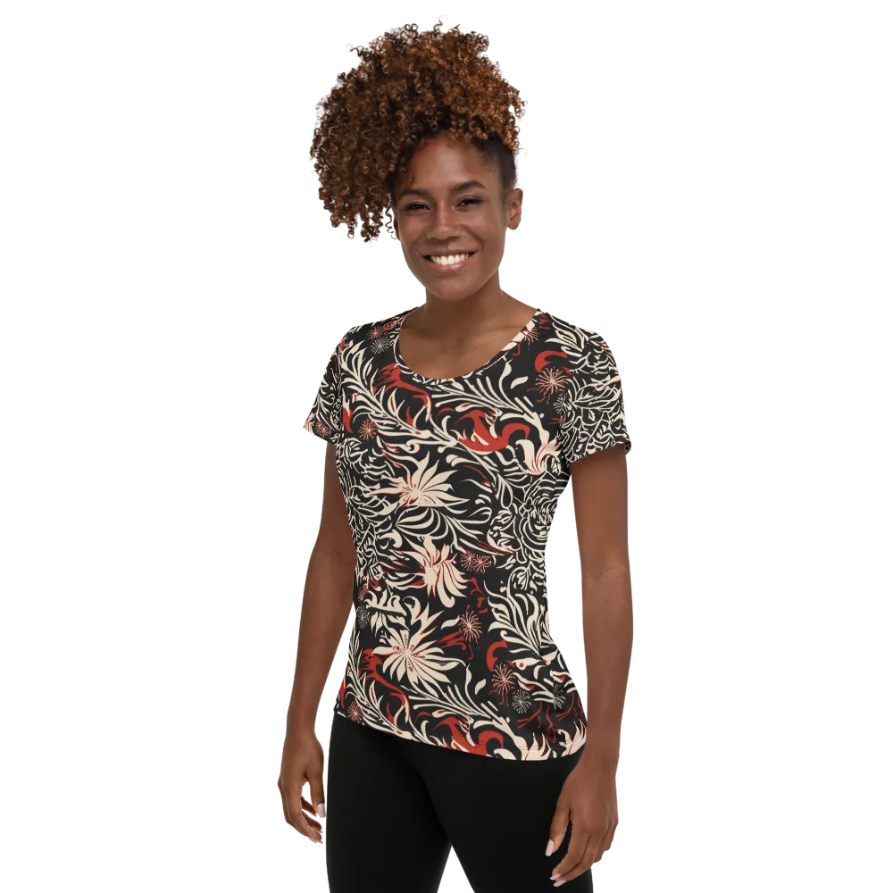 Crimson Herbarium on Women's Athletic T-Shirt — Left