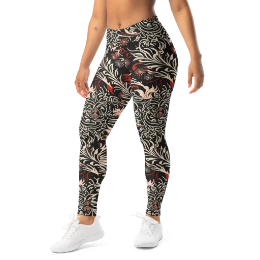 Crimson Herbarium on a Leggings