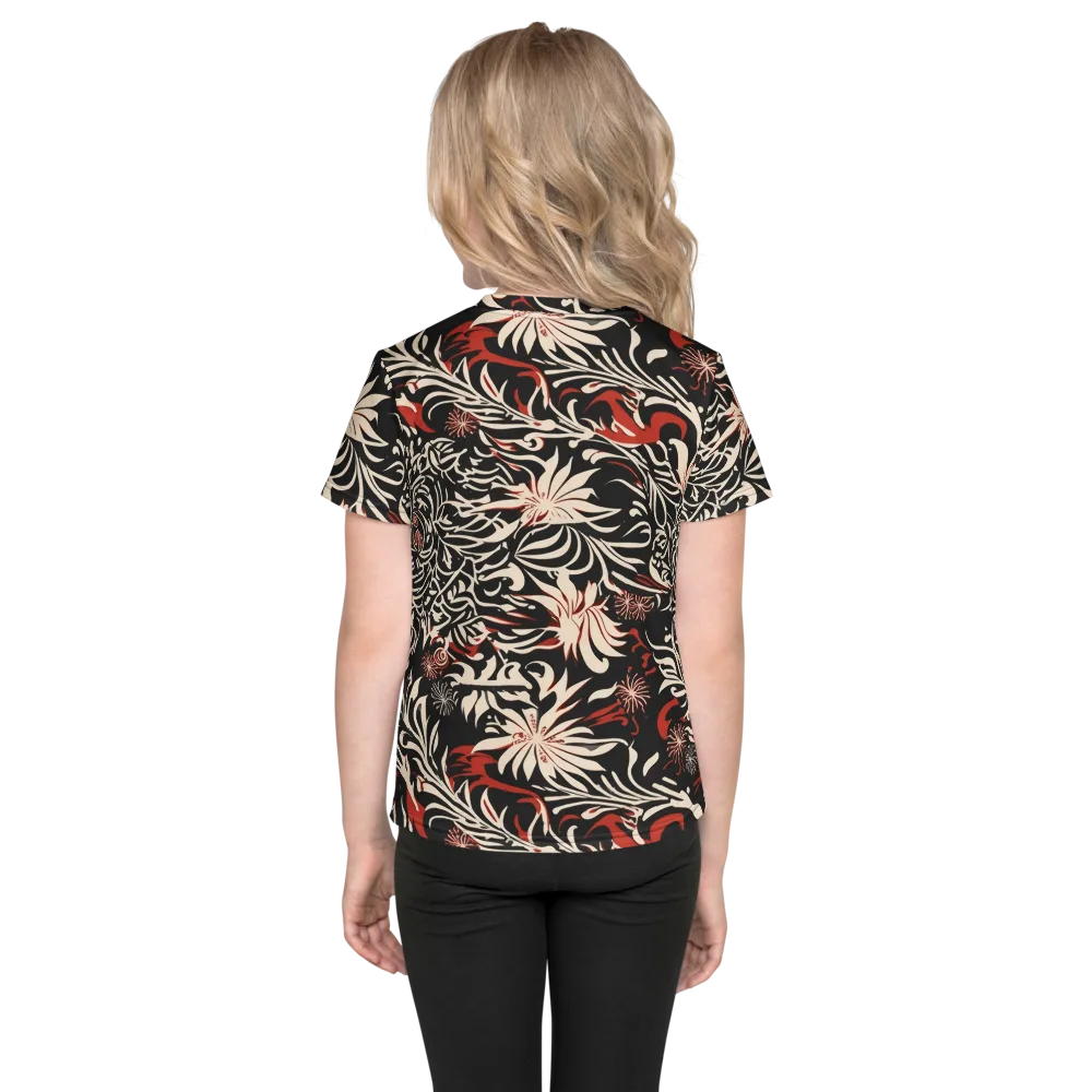 Crimson Herbarium on Kids Crew Neck T-Shirt — Back