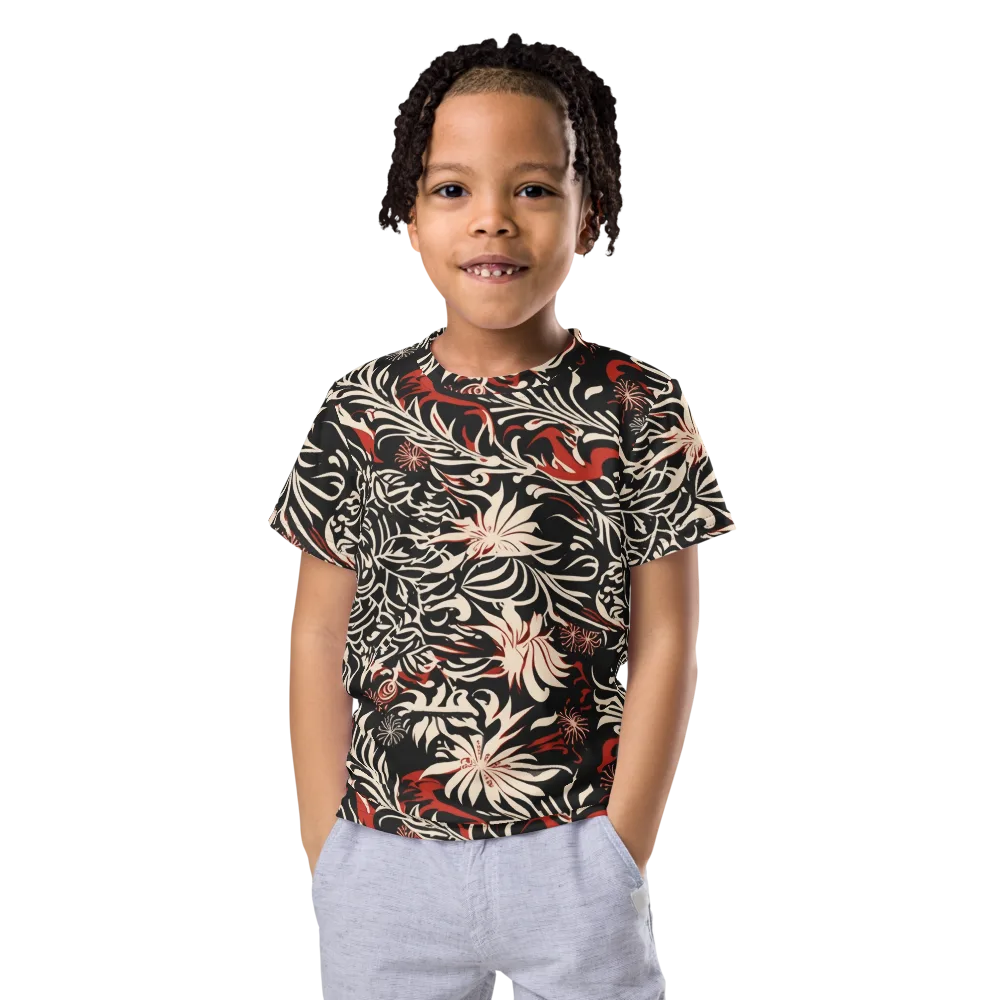 Crimson Herbarium on Kids Crew Neck T-Shirt — Front
