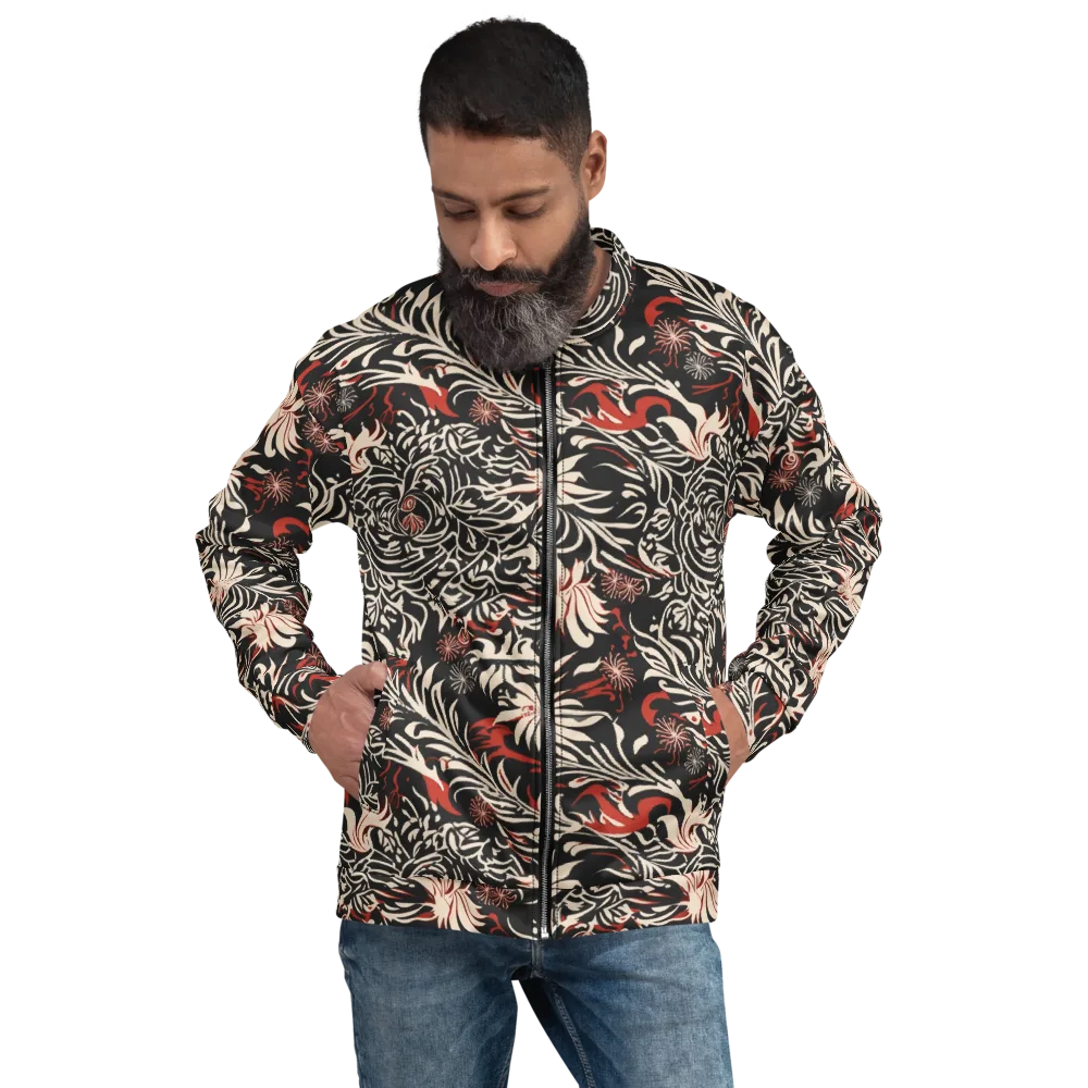 Crimson Herbarium on Bomber Jacket — Front
