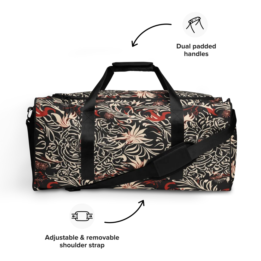 Crimson Herbarium on Duffle Bag — Front