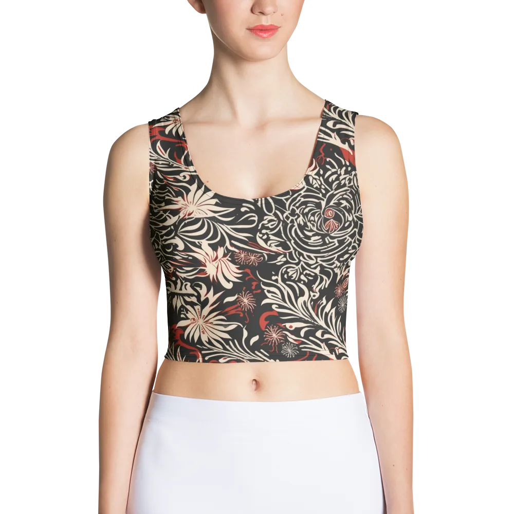 Crimson Herbarium on Crop Top — Front