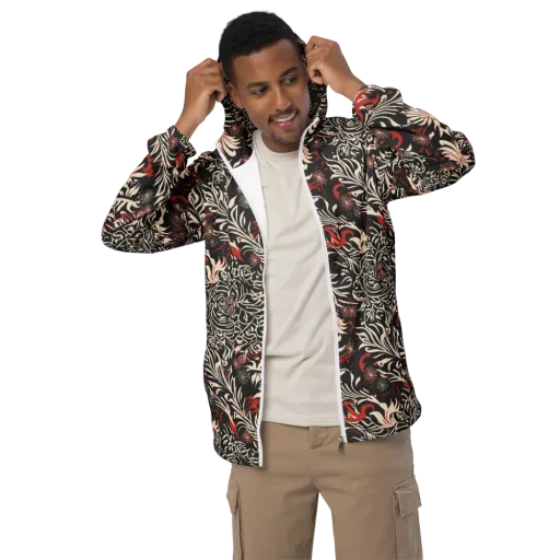 Crimson Herbarium on a Men's Windbreaker