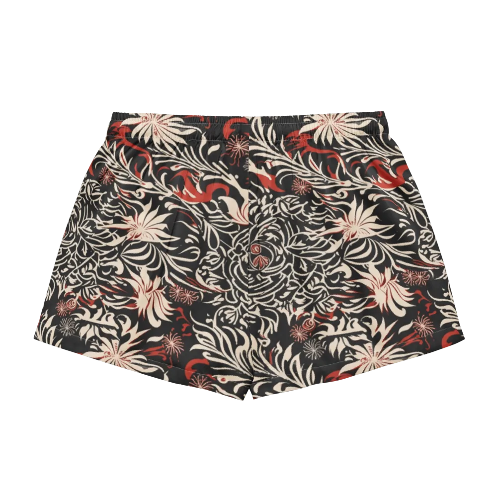 Crimson Herbarium on Women's Pajama Shorts — Back
