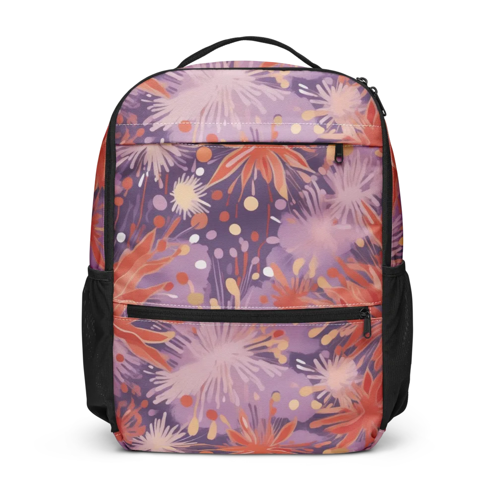 Coral Dusk Bloom on Utility Backpack — Front