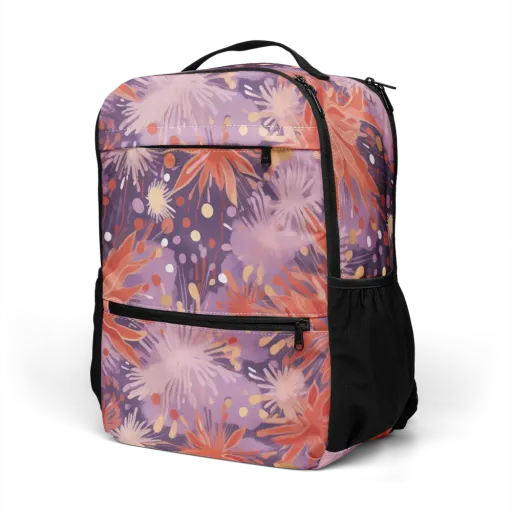 Coral Dusk Bloom on a Utility Backpack