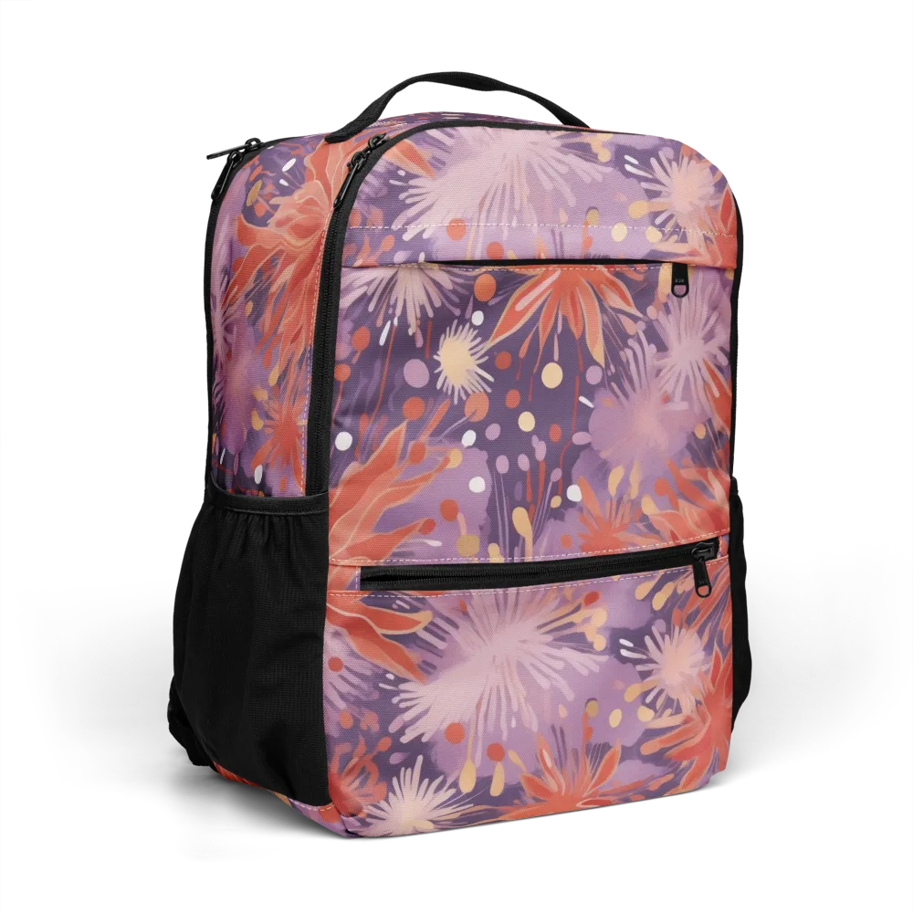 Coral Dusk Bloom on Utility Backpack — Right Front
