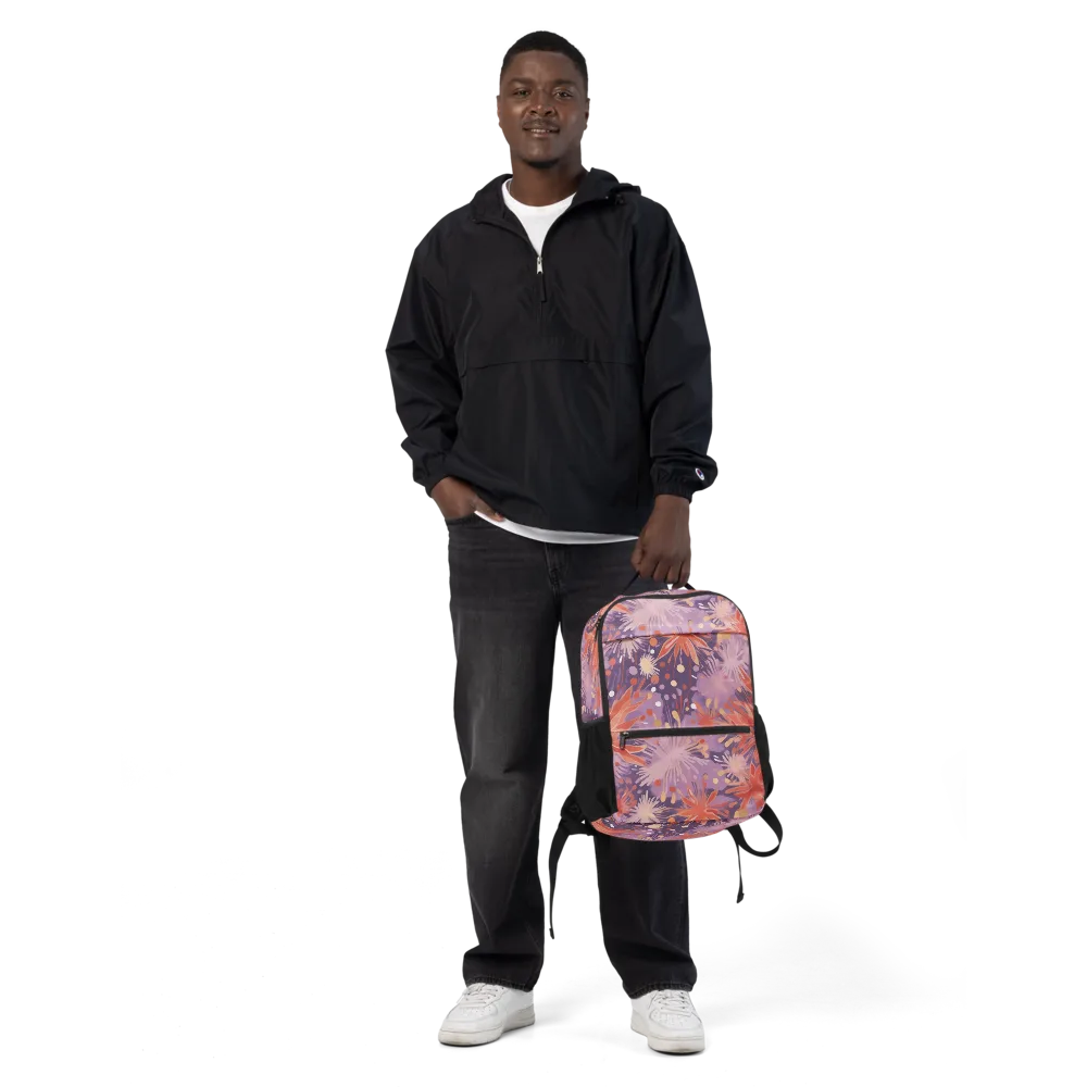Coral Dusk Bloom on Utility Backpack — Front