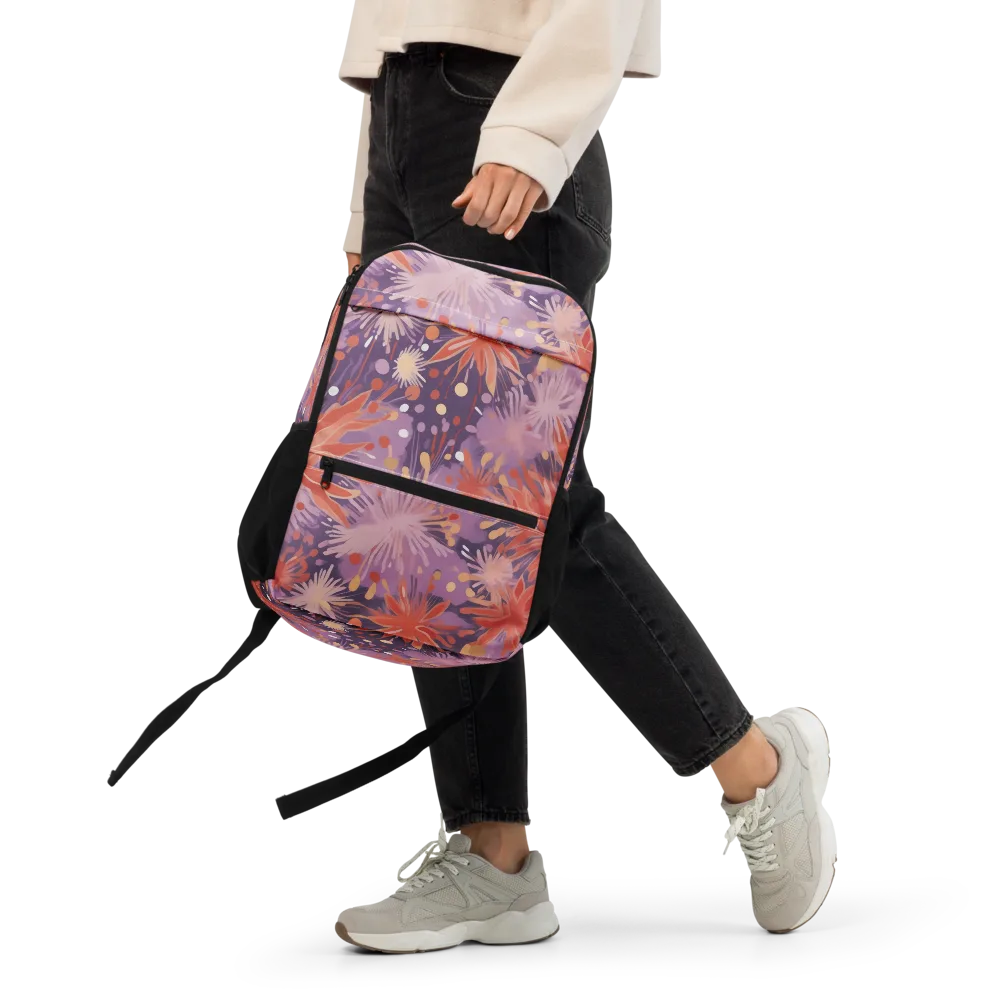 Coral Dusk Bloom on Utility Backpack — Front