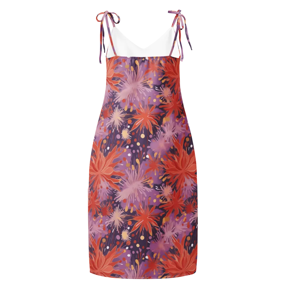 Coral Dusk Bloom on Slip Dress — Back