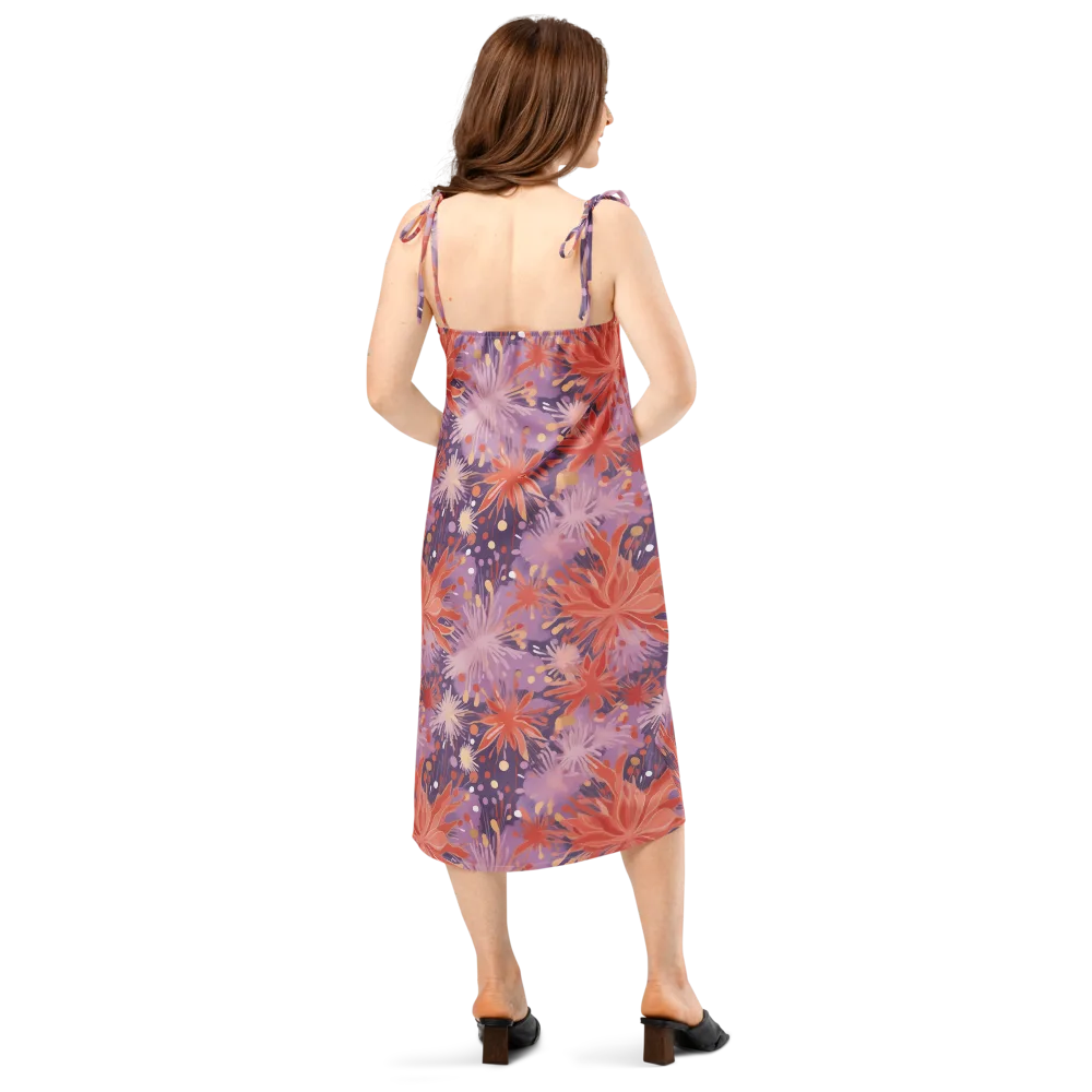 Coral Dusk Bloom on Slip Dress — Back