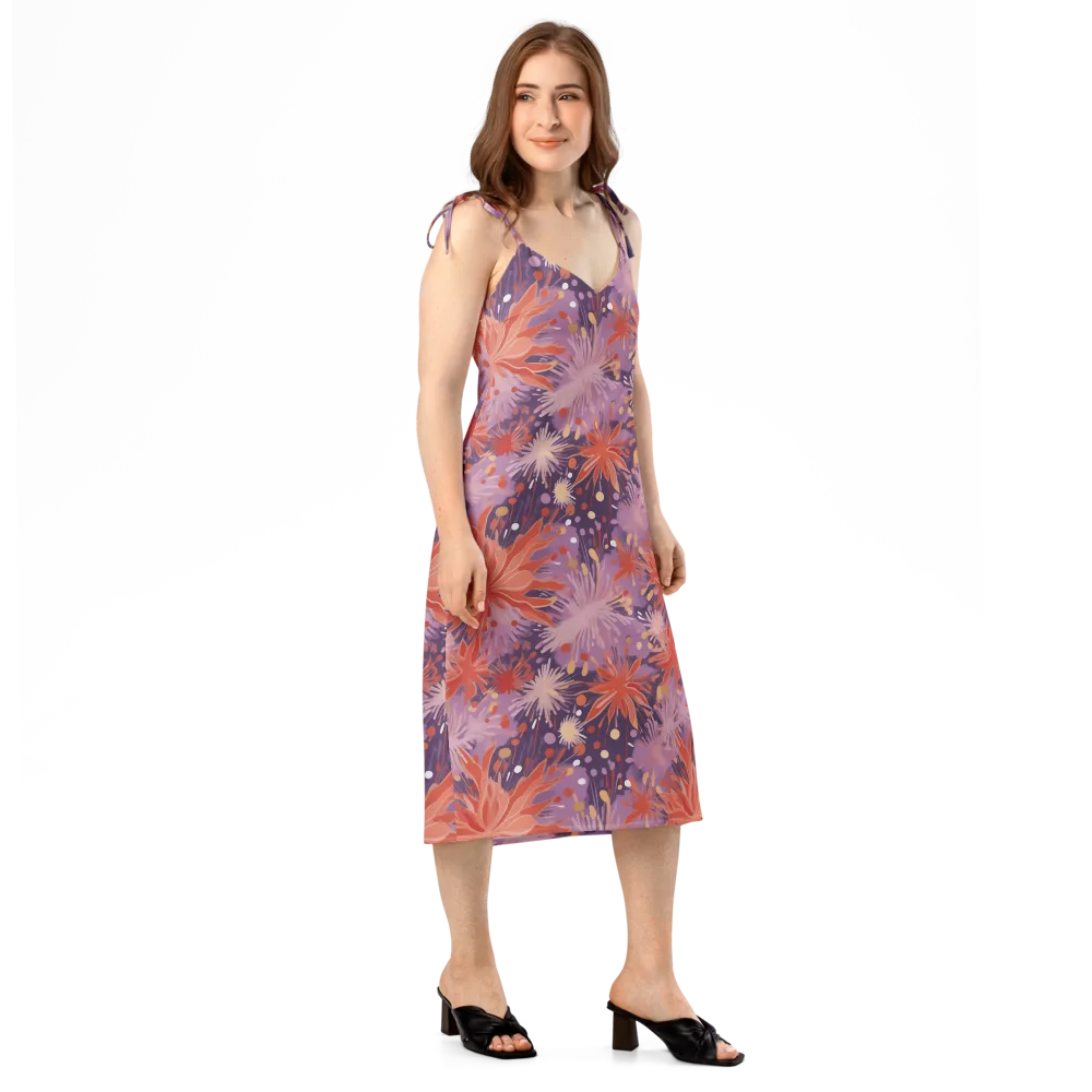 Coral Dusk Bloom on Slip Dress — Right Front