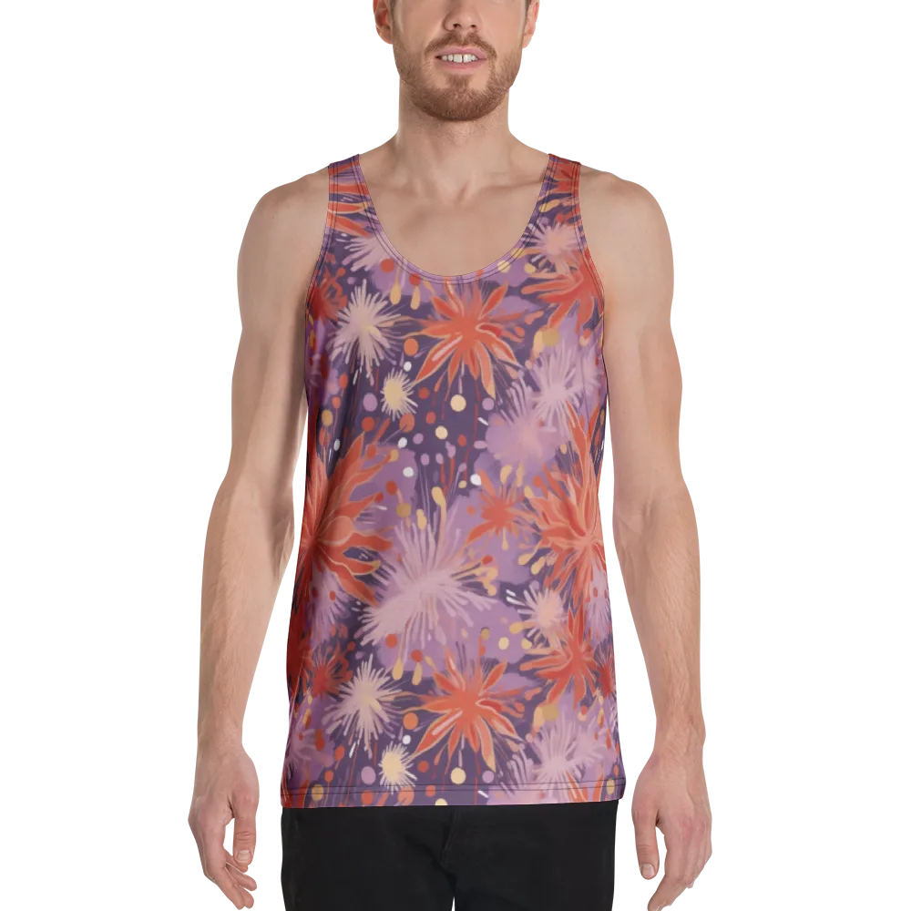 Coral Dusk Bloom on Men's Tank Top — Front