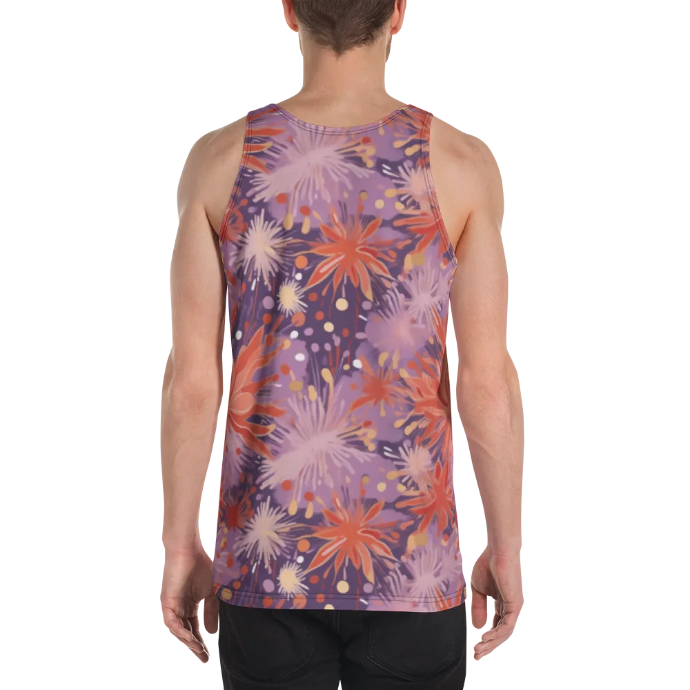 Coral Dusk Bloom on Men's Tank Top — Back