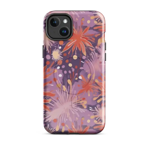 Coral Dusk Bloom on a MagSafe Tough Case for iPhone®