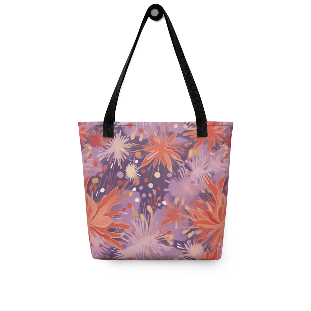 Coral Dusk Bloom on Tote Bag — Front