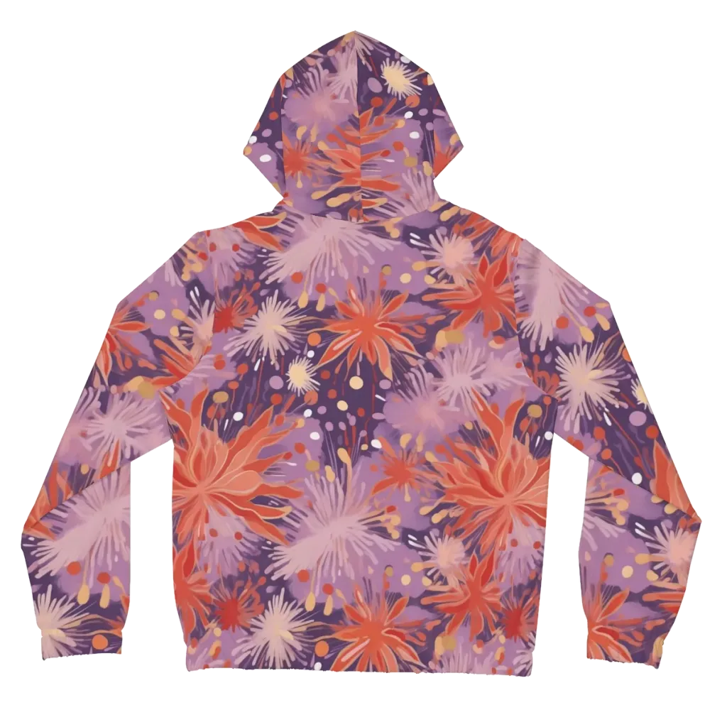 Coral Dusk Bloom on Women's Full-Zip Hoodie — Back