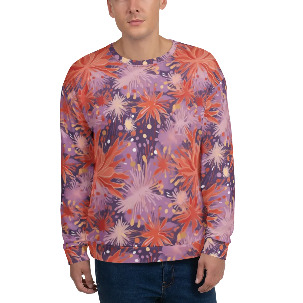 Coral Dusk Bloom on Sweatshirt — Front