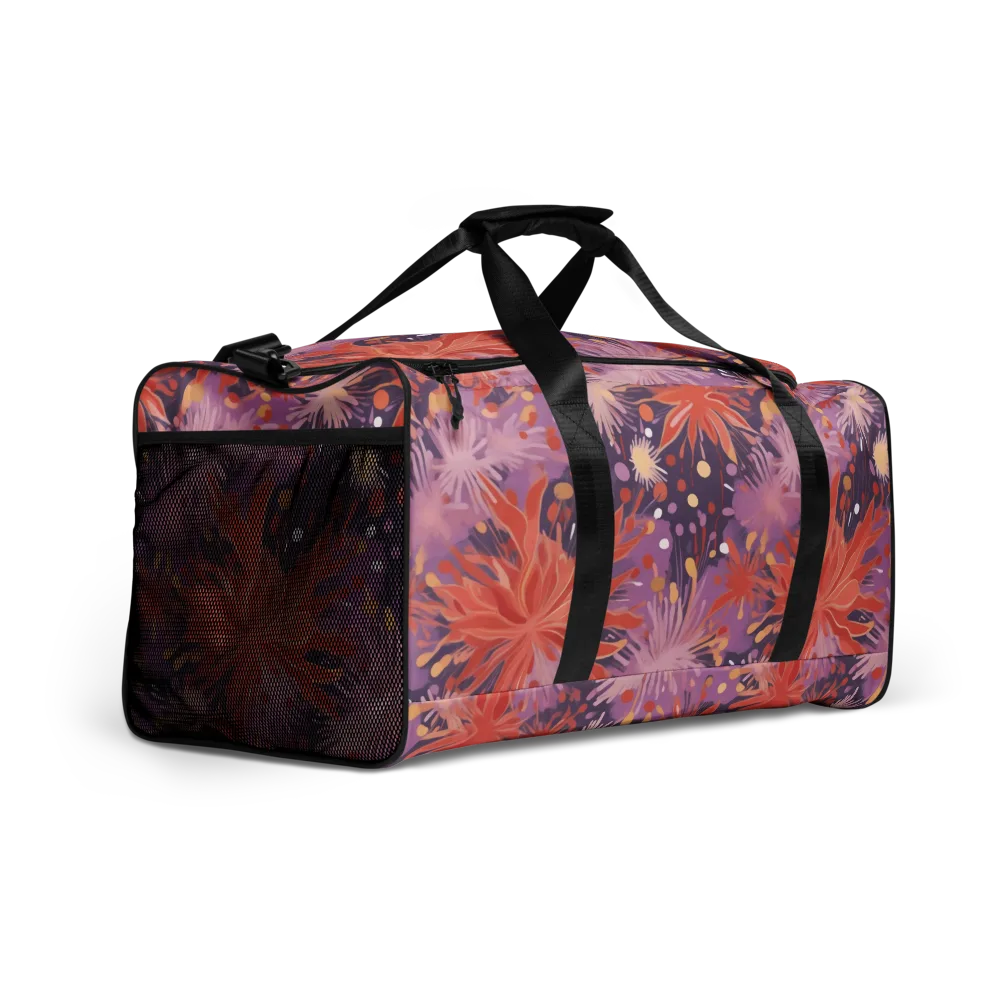 Coral Dusk Bloom on Duffle Bag — Right Front