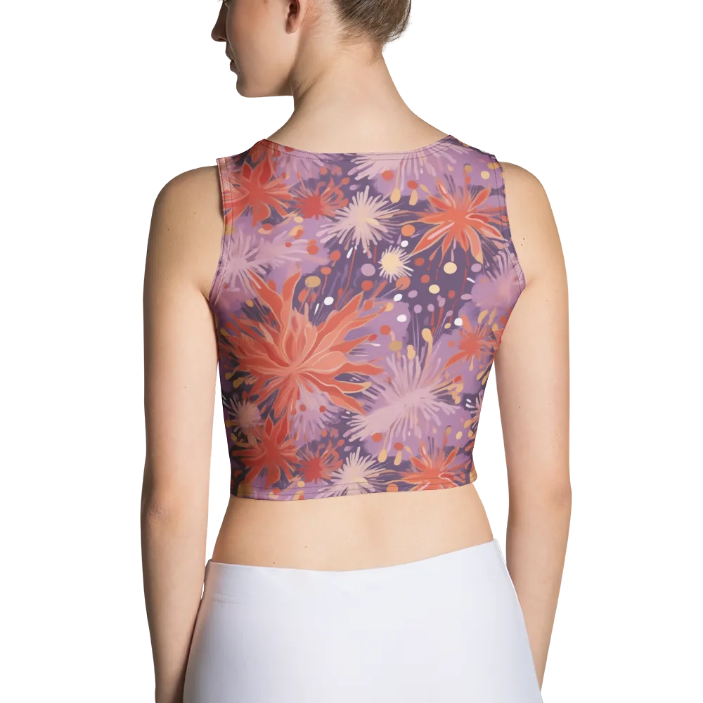 Coral Dusk Bloom on Crop Top — Back