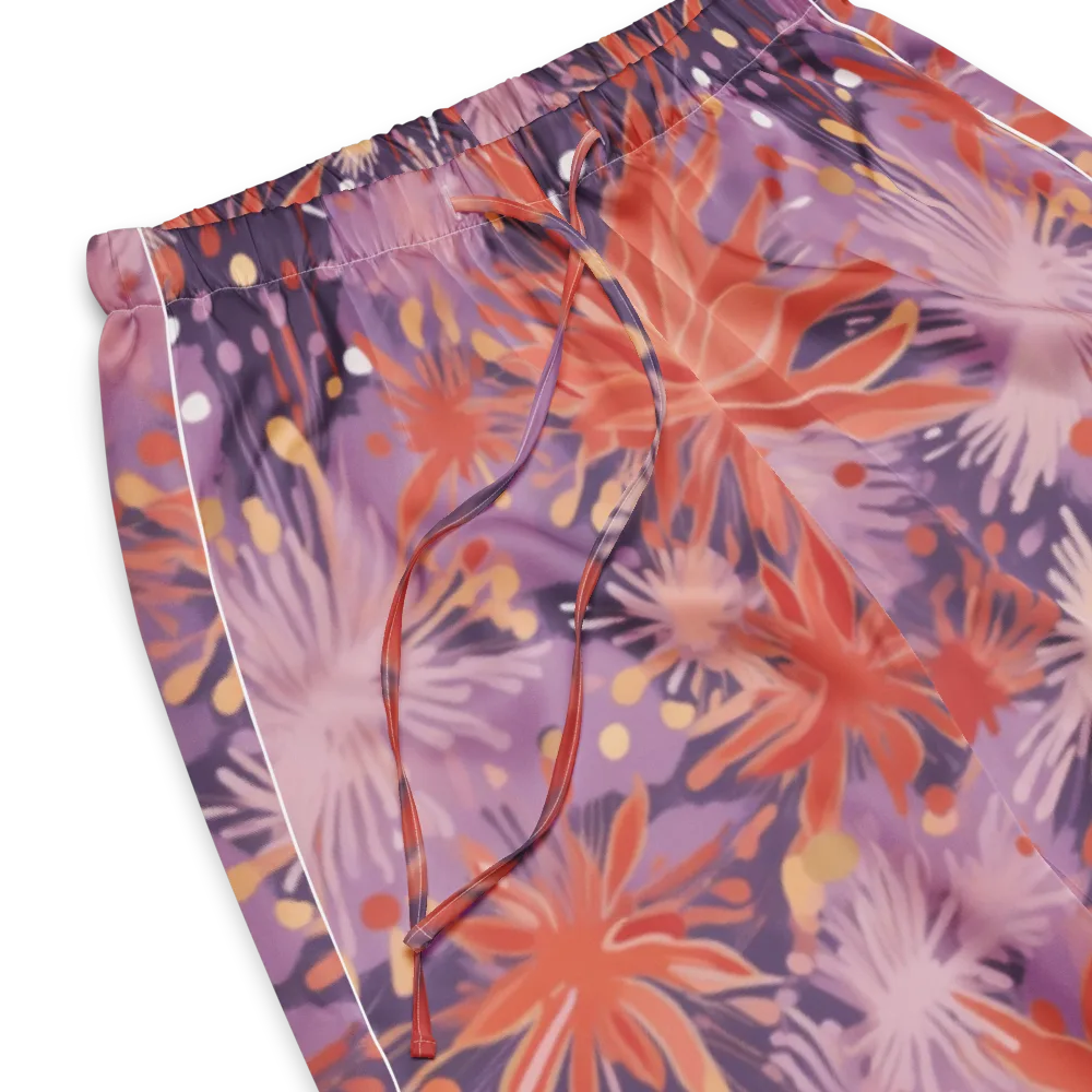 Coral Dusk Bloom on Women's Pajama Pants — Product details