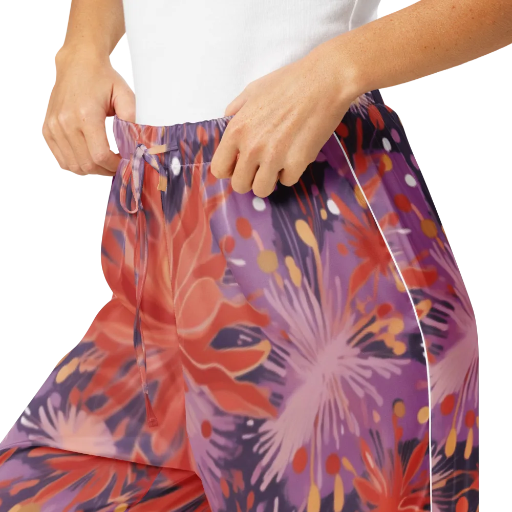 Coral Dusk Bloom on Women's Pajama Pants — Product details